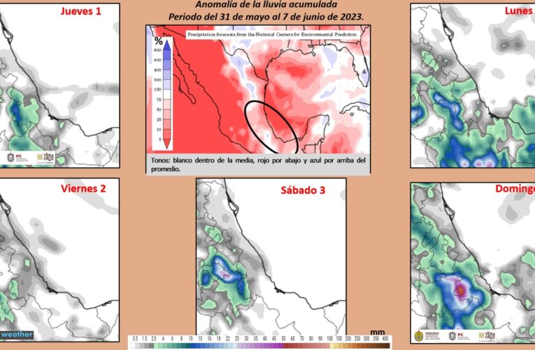 El pronóstico de mediano plazo muestra que en los próximos días 