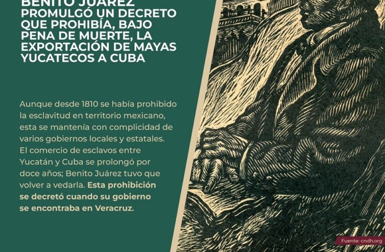 6 de mayo de 1861. Benito Juárez promulga un decreto que prohibía