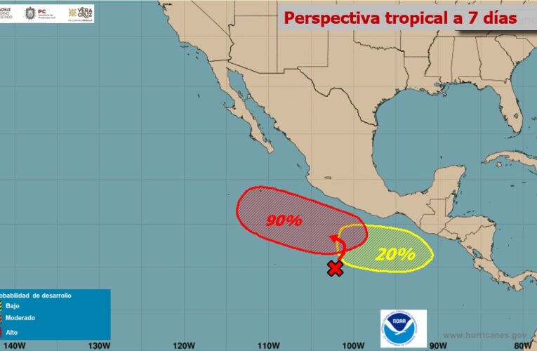 El Centro Nacional de Huracanes vigila un sistema de baja presión al sur de la costa del pacífico mexicano