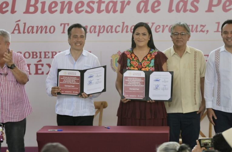 Veracruz y Bienestar firman universalidad de pensión a personas con discapacidad